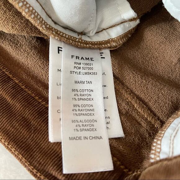 FRAME Le Mini Skirt Warm Tan Thin Corduroy 24 - Picture 4 of 10